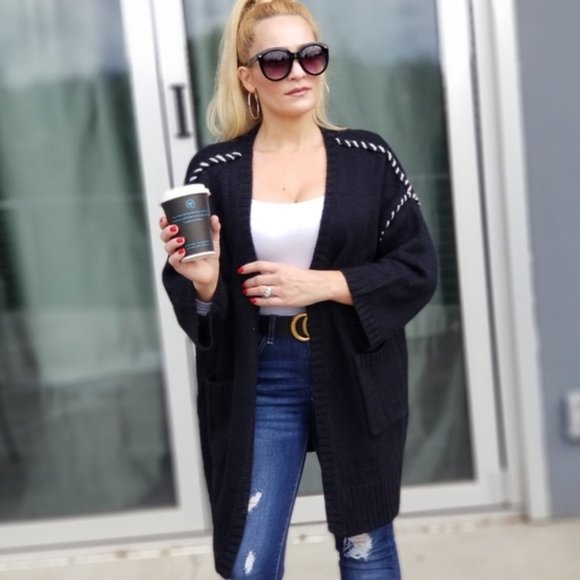 Oversized Cardigan - black - Picture 4 of 5